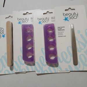 Beauty 360 Beauty  Kits  4 Peices 2 Toe Separaters Tweezers Emery Boards